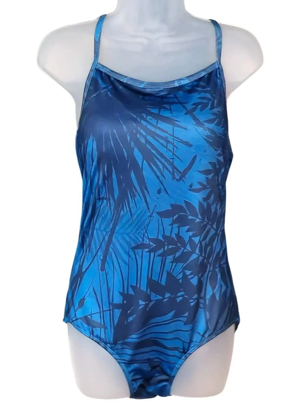 Baleaf Blue Racerback One Piece Swimsuit 38/Med UPF 50+ Adjustable Straps - Picture 1 of 10